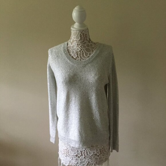 ANA Shimmer Glitter Sequin Sweater New Years party Christmas - Picture 2 of 6